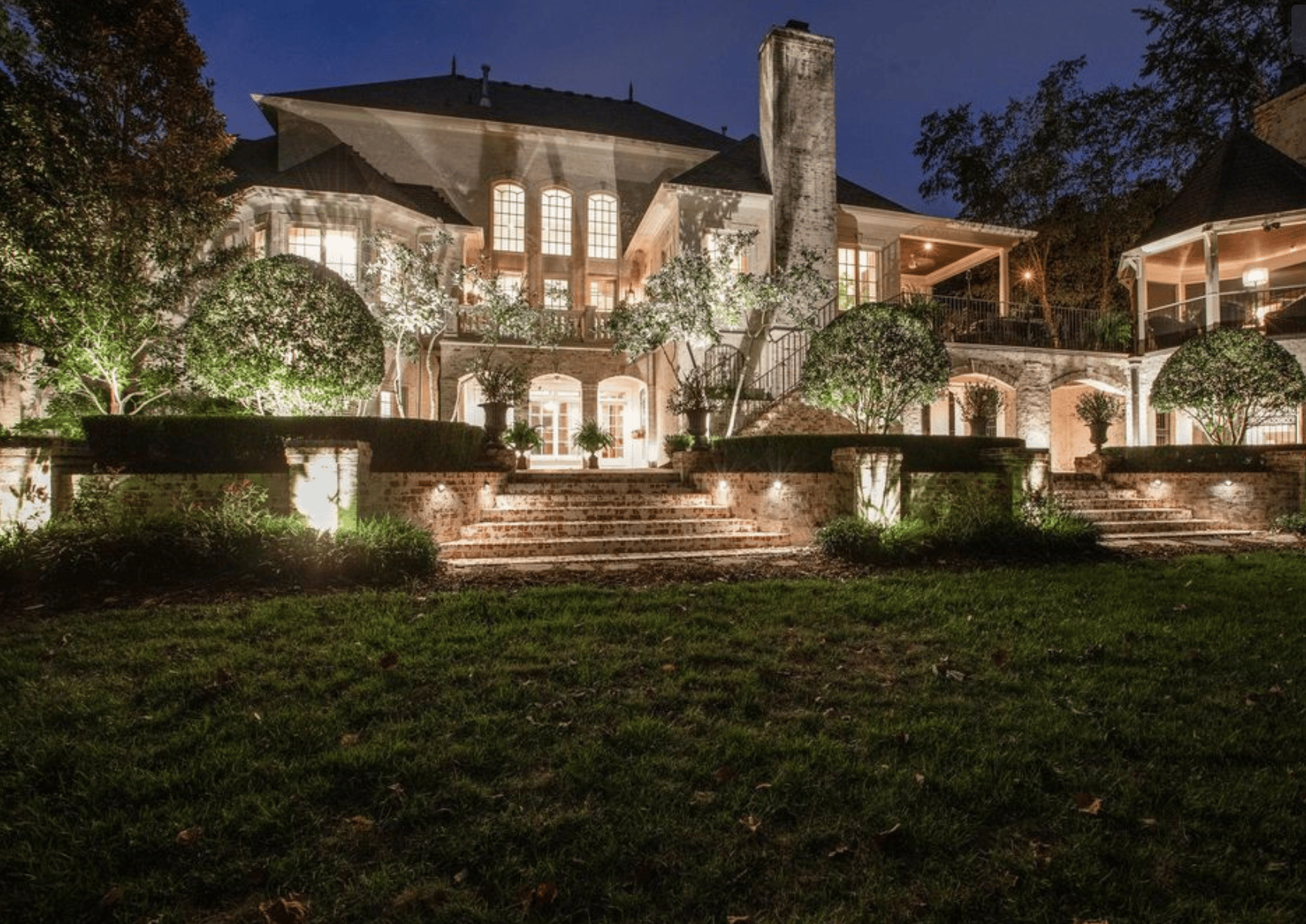 Outdoor lighting that highlights home in Franklin, TN