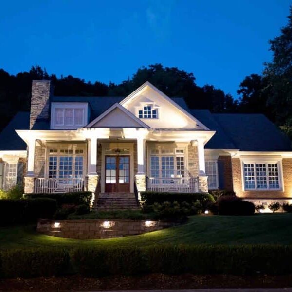 Luxury home with outdoor lighting solutions